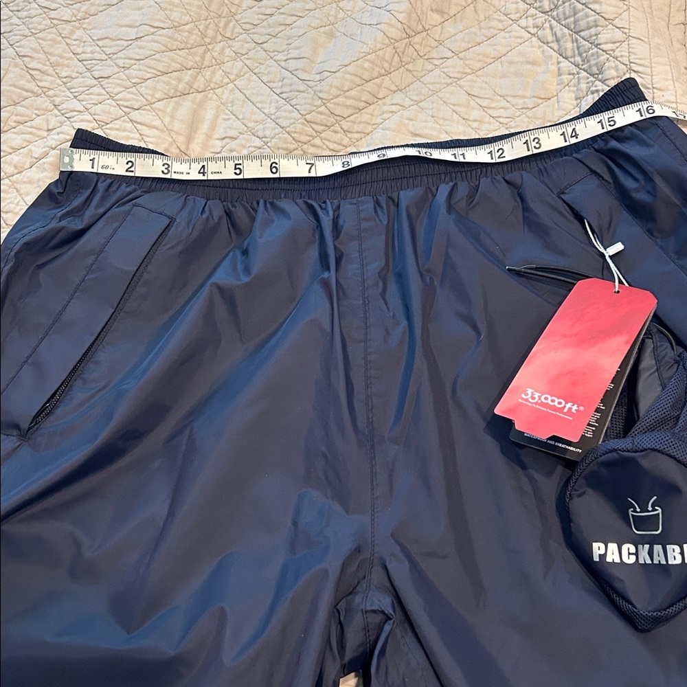 33,000 ft Woman’s Packable Rain Pants- Blue - Picture 10 of 13